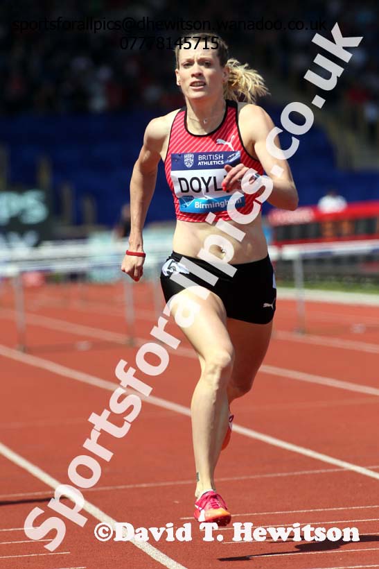 Eilidh Doyle (GB) womens 400 metres hurdles, IAAF Diamond League, Birmingham. Photo: David T. Hewitson/Sports for All Pics